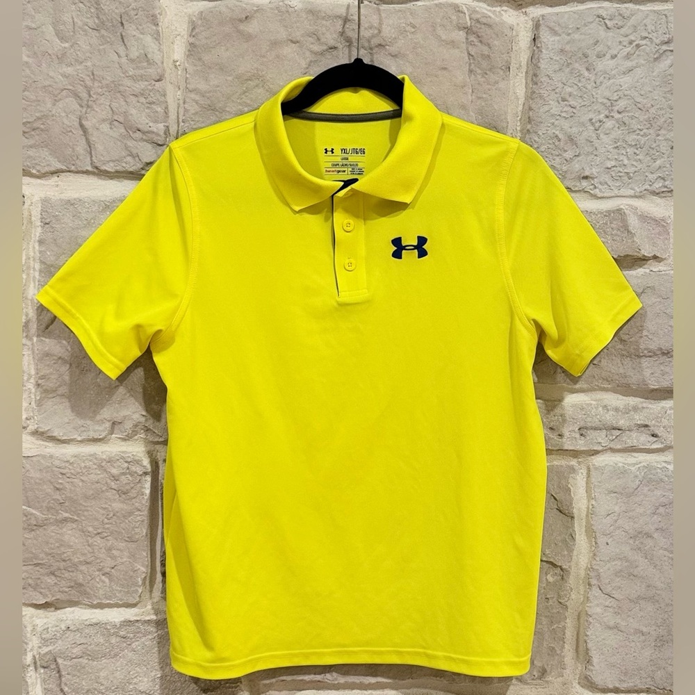 Brand New- Under Armour Michigan Colors Polo (Yellow & Blue)